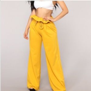 Fashionova yellow paper bag pants